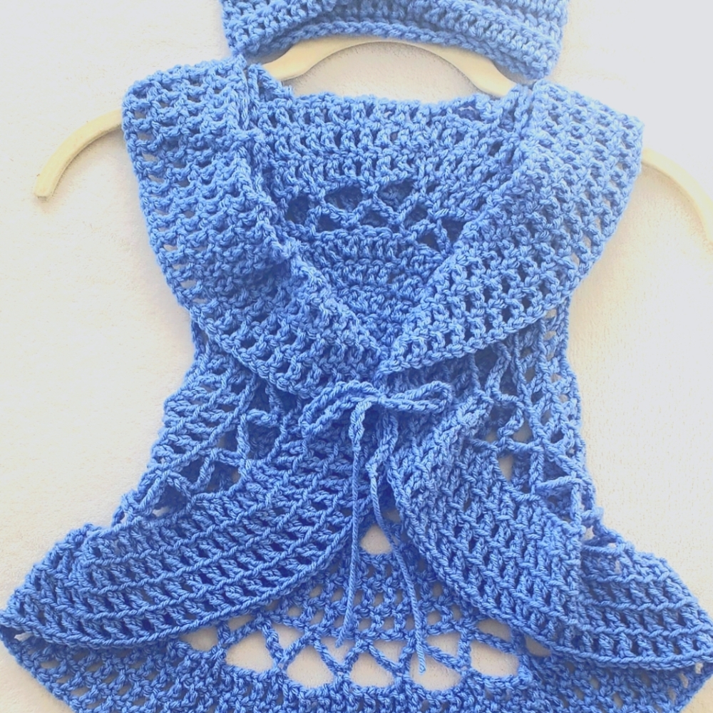 Little girl circle vest retro set,